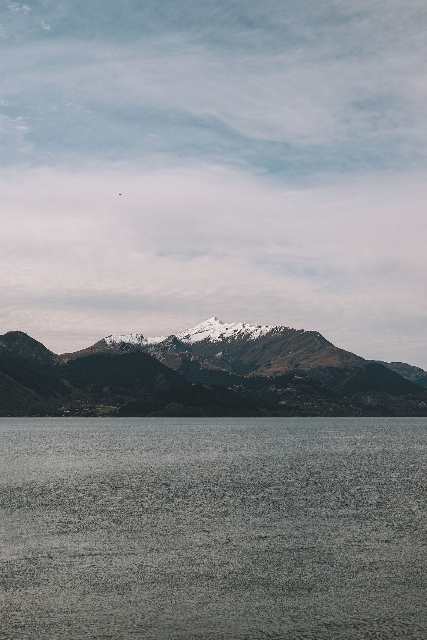 Lake Wakatipu and the Southern Alps near Queenstown, New Zealand