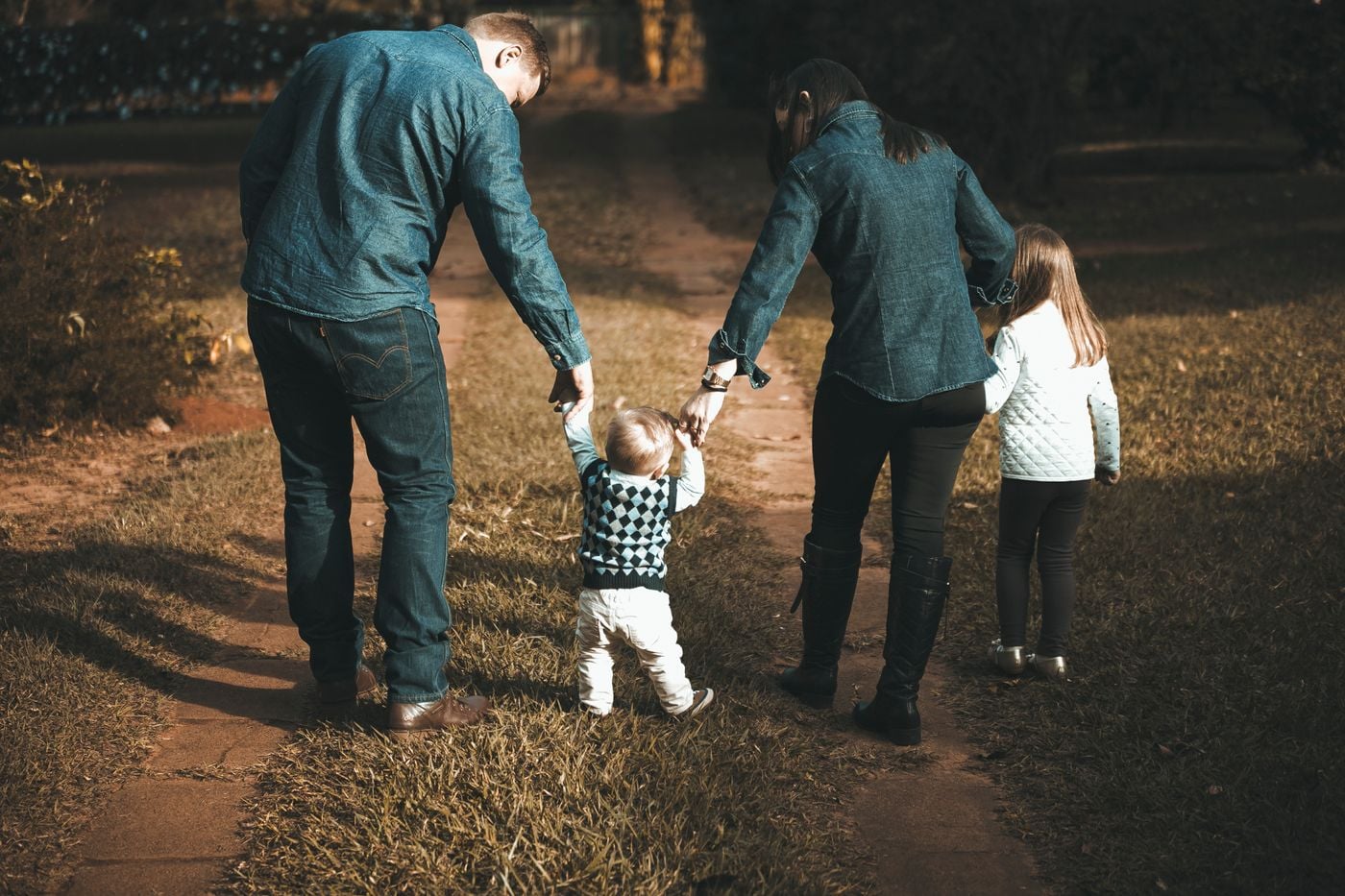 A family spending time together outdoors